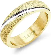 [555Jewelry] Womens Stainless Steel Shiny Glittery Engagement Promise Band Ring