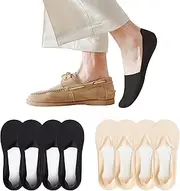 [PENUUP] 4 Pack Mens No Show Socks Thin Non Slip Socks Low Cut Liner Socks Invisible for Flats Boat