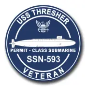 US Navy USS Thresher SSN-593 Silhouette Veteran Decal