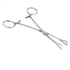 5X(Triangle Opening Plier Clamp Piercing Forcep Tool Stainless Steel Body4683
