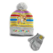 NWT CoComelon Beanie Trapper Hat Mittens Gloves Boy Girl 2T 3T 4T 5T taboggan