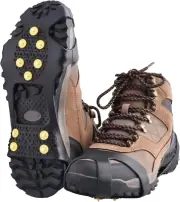 Ice Snow Grips over Shoe/Boot Traction Cleat Rubber Spikes Slip-On Stretch Footw