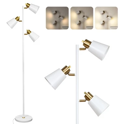 Dimmable Floor Lamp, Tree Floor Lamp Modern Dimmable Standing Lamp, 3 Rotatab...