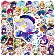 SSUMMERISH WIND Chibi Gensn 100PCs Anime Game Stickers, Multicolor Cartoon Vinyl Stickers for Kids, Teens, Adults, Waterproof, Glossy, Both Indoor & Outdoor Use