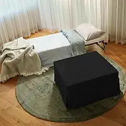 Ottoman Folding Guest Bed Sofa with Slipcover and Castors, Milano Black