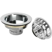 Kitchen Sink Strainer Cast Brass Stainless Steel Basket Chrome Drain Stopper