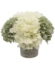 Creative Displays Seafoam And White Hydrangea Floral Arrangement