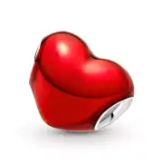 Genuine Pandora Charm Metallic Red Heart 799291C02 With Gift Bag