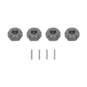 SpeedTek RC CNC Aluminum 12mm Hex Wheel Hub Set (4) (5mm Offset) (Gray)