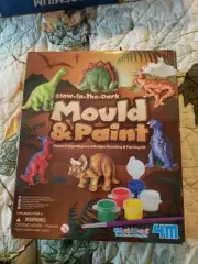 Mould and Paint Dinosaur Glow In The Dark Plaster Fridge Magnets & Badges Mouldi