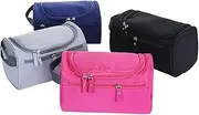 [Healeved] Hanging Toiletry Organizer Bag Polyester Travel Storage Bag for Women Men Boys Girls (Dark)