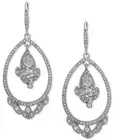 Jenny Packham Silver-Tone Crystal Cluster Orbital Drop Earrings