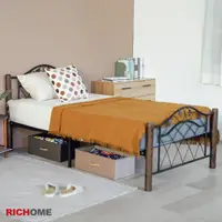 在飛比找momo購物網優惠-【RICHOME】特里莎3.5呎單人床/單人床架/鐵床/鐵管