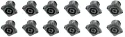 12 PACK NEUTRIK NL4MPXX 4-Pole SPEAKON Panel Mount Twist Lock w/ 3/16" Flat Tabs