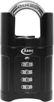 ASEC Closed Shackle Combination Padlock - 55mm 4-Digit Closed Shackle