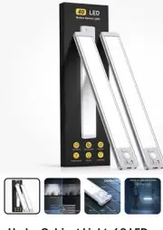 Under Cabinet Lights40 LED Rechargeable Battery Operated Motion Sensor Light ...