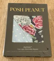 Posh Peanut Reversible Blanket Patoo Hayley & Lori 40”x40”