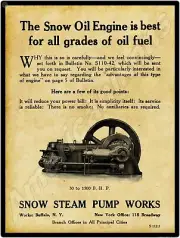 1913 Snow Steam Pump Works New Metal Sign: Snow Oil Engine - Buffalo, New York