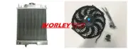 QLD-2ROW aluminum radiator +fan for SUZUKI SWIFT GTI 1.0/1.3/1.6 89-94 90 91 92