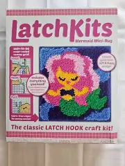 Latch Kits Mermaid mini Rug Latch Hook Craft Kit 11" x 12"