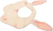 Yardwe Cute Rabbit Ear Bibs Soft Muslin Dribble Bibs for Boy Girl and Adorable Teething and Feeding Pink Unisex and Versatile Design