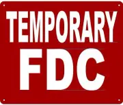 TEMPORARY FIRE DEPARTMENT CONNECTION SIGN SIGN (Aluminium Reflective)-REF24-1027