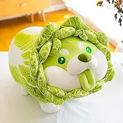 Cabbage Dog Plush Toys Vegetable Dog Toy, 40 cm Cabbage Shiba Inu Corgi Akita Dog Stuffed Figure, Cute Vegetables Dog Hugging Pillow, Soft Toy Children's Gift Decorations