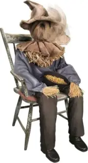 Sitting Scarecrow Halloween Decorative Prop - Multicolor