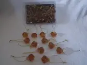 New 2008 Target Dark Gold Color Diamond Jewel Shape 24 Xmas Ornaments + 12 Lose