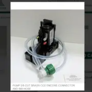 PUMP 3/8 OUT BRASS CO2 ENCORE CONNECTOR AND BIB HOSE