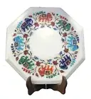 12" White Marble Table Top center Coffee Inlay pietra dura elephant k1