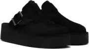 Women's Shoes Clarks TREK WEDGE MULE Platform Slide Clogs 75869 BLACK SUEDE