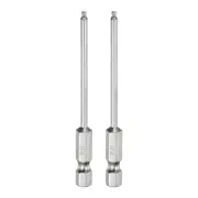2pcs Ball End Hex Screwdriver Bit Set 2mm Magnetic 1/4" Hex Shank 3" Long