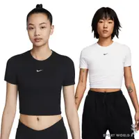 在飛比找蝦皮商城優惠-Nike 女裝 短袖上衣 短版 合身 黑/白【運動世界】FB