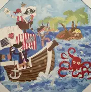 CIRCO WALL CANVAS CHOOSE PIRATE, ALL SPORTS, MONSTER, DINO OR BIKES OOPSY DAISY