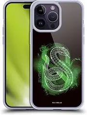 Head Case Designs Officially Licensed Harry Potter Slytherin Deathly Hallows XVIII Soft Gel Case Compatible with Apple iPhone 14 Pro Max and Compatible with MagSafe Accessories