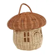 Storage Baskets Rattan Mushroom Toy Trash Can with Lid Mother