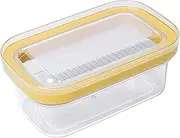 Butter Dish with Lid Butter Stick Slicer Cutter Cheese Storage Box with Stainless Steel Wire Airtight Butter Keeper Removable Butter Tray Container Transparent Butter Cases Good Sealing Cutting Jar