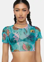 [DAMAGE] Mesh Crop Top