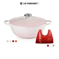 在飛比找momo購物網優惠-【Le Creuset】琺瑯鑄鐵鍋媽咪鍋28cm 薰衣草/貝