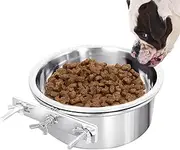 Dog Bowls Feeder, Stainless Steel Dish, Crate Water Cup | Small Pet Feeding Bowl with Secure Mount for Cage, Kennel or Crate Setup, Ideal for Travel, Home Use or Animal Pens Indoors Outdoors