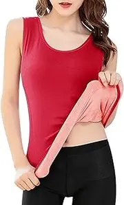 [Generic] Crop Tee Pack Womens Thermal Underwear Long Wool Lined Super Soft German Velvet Thermal Vest Womens Plus Velvet Thickened Seamless Self Heating Underwear Top for Women Pack
