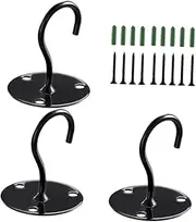 BESPORTBLE 3Pcs Wall Mount Hooks for Hanging Plants Lanterns and Flower Baskets Durable Ceiling Hooks with Strong Load Bearing Capacity for Home Garage Balcony Decor