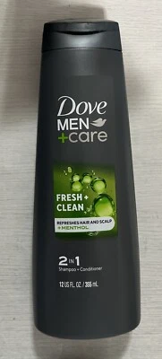 DOVE Men+Care 2 in 1 Shampoo & Conditioner Fresh and Clean + Menthol, 12 Fl Oz