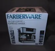 Farberware Dual Brew, 10 Cup Coffee + Espresso Maker Machine w/Touchscreen