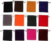 COMPUKAS 48pcs Small Drawstring Pouches Stylish Jewelry Bags for Wedding Favors Candy and Ornament Storage Compact Bags Colors Reusable and Design