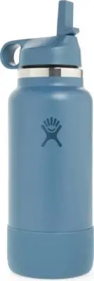 Hydro Flask 32 oz hydroflask WATER BOTTLE w FLEX Boot STRAW Lid BASIN Blue