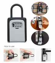 Ozoffer 4-Digit Combination Lock Key Safe Storage Box Padlock Security Home