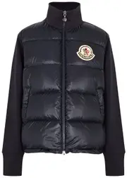 Moncler Quilted Shell and Jersey Cardigan - Navy - XS XS