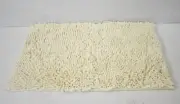 White Ivory 24" x 16" Textured Bath Mat Non Slip Cloth For Bathroom Comfort